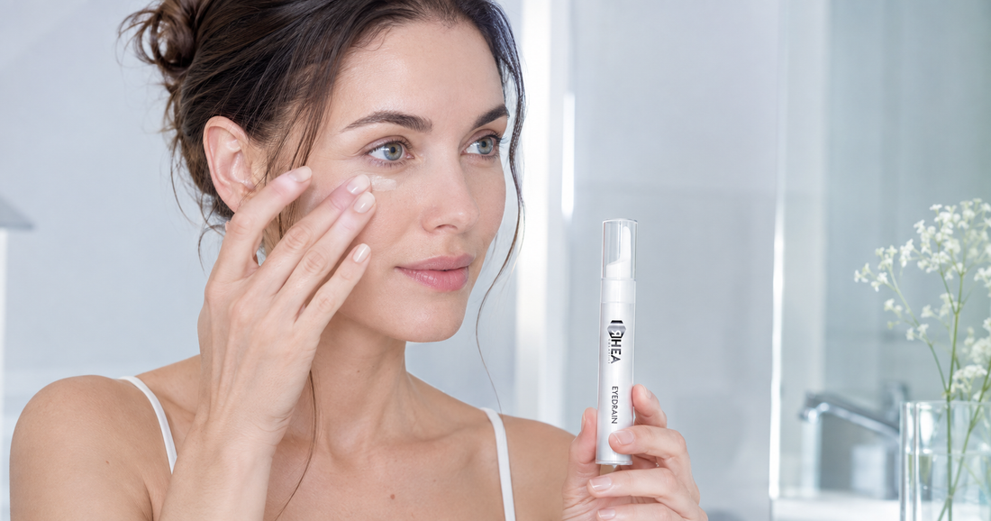 Péče o oční okolí – aplikace krému EyeDrain RHEA