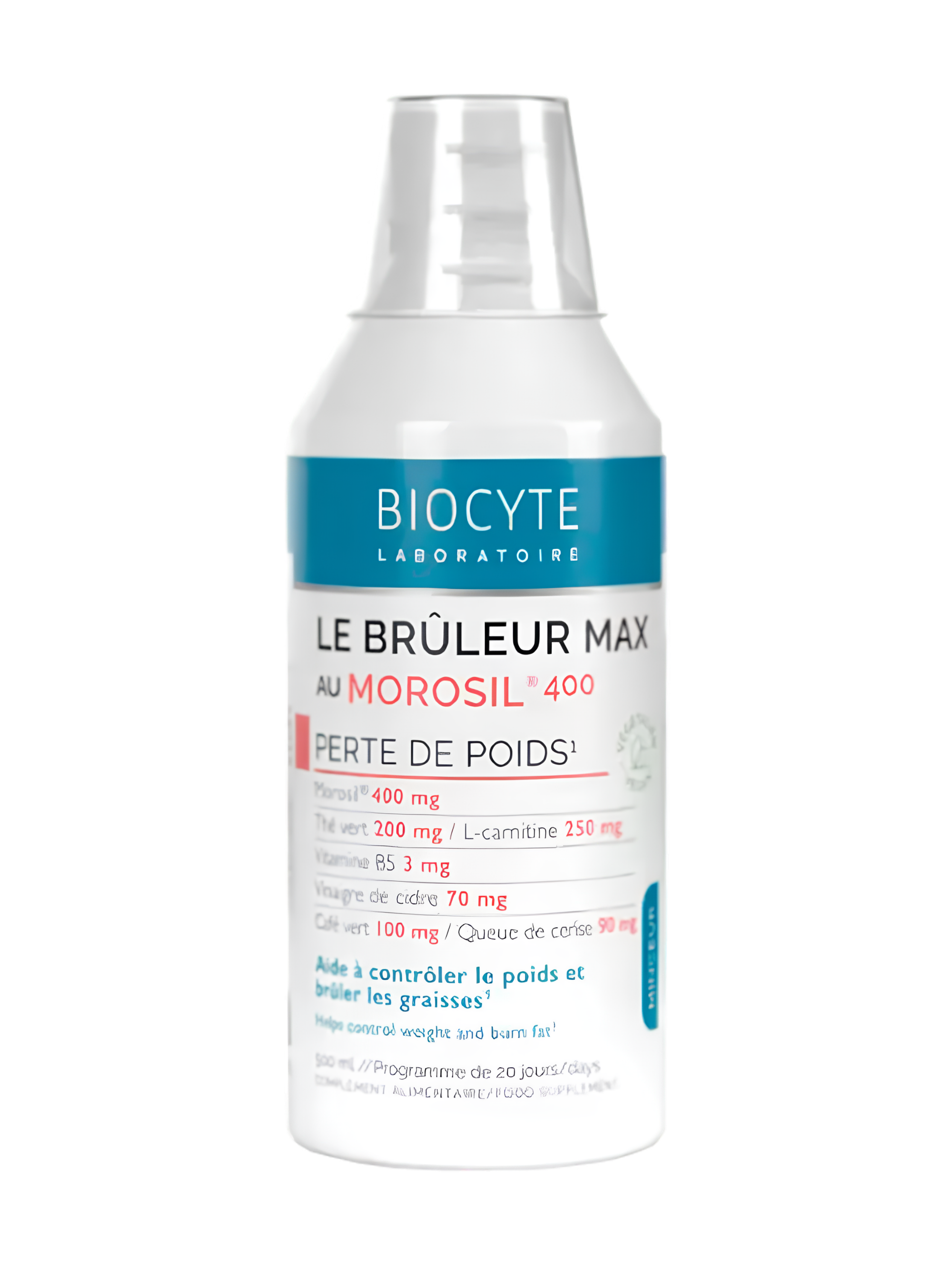 Nápoj do režimu kontroly hmotnosti s Morosilem Le Bruleur Max au Morosil Biocyte 500 ml