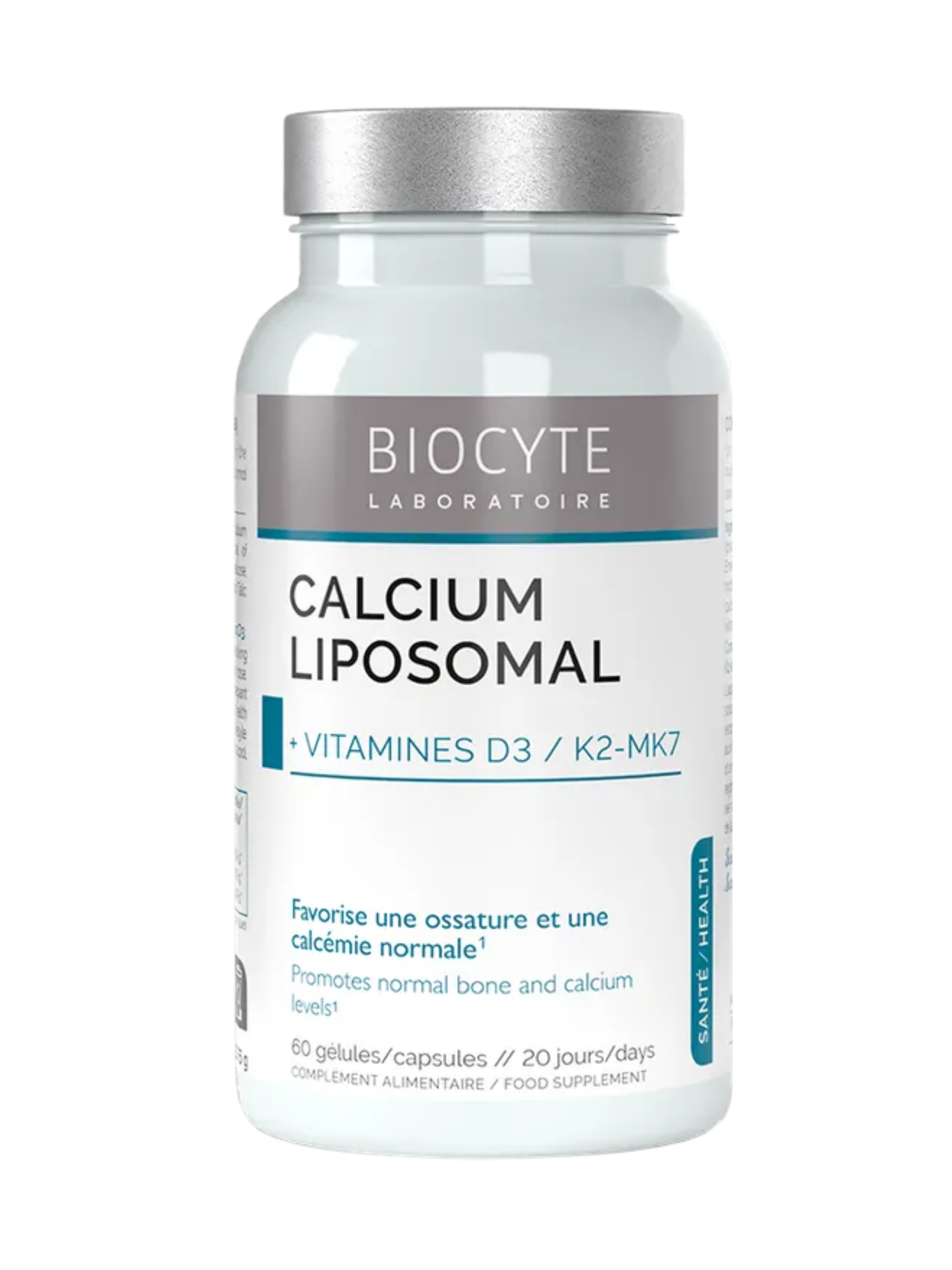 Vápník na pevnost kostí a zubů Calcium Liposomal D3 K2 Biocyte 60 kapslí