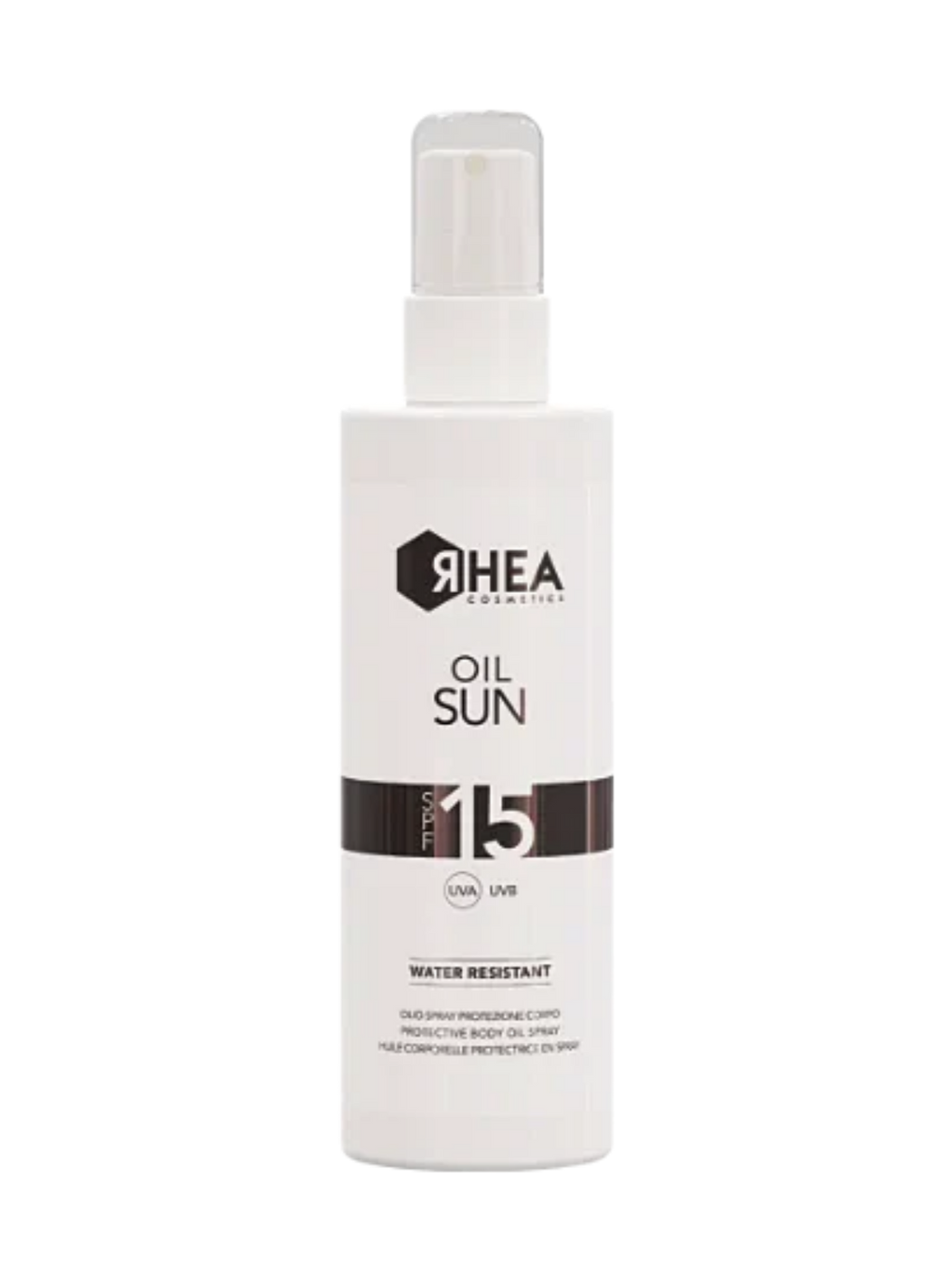 Ochranný tělový olej ve spreji SPF 15 OIL SUN RHEA 200 ml