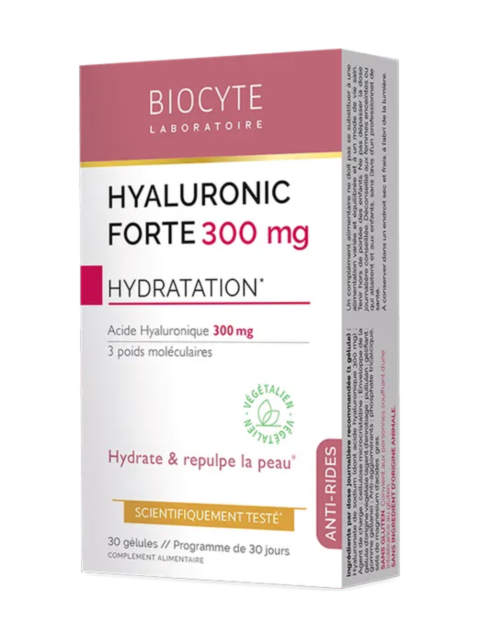 Kyselina hyaluronová na hydrataci pleti HYALURONIC FORTE Biocyte 300 mg 30 kapslí