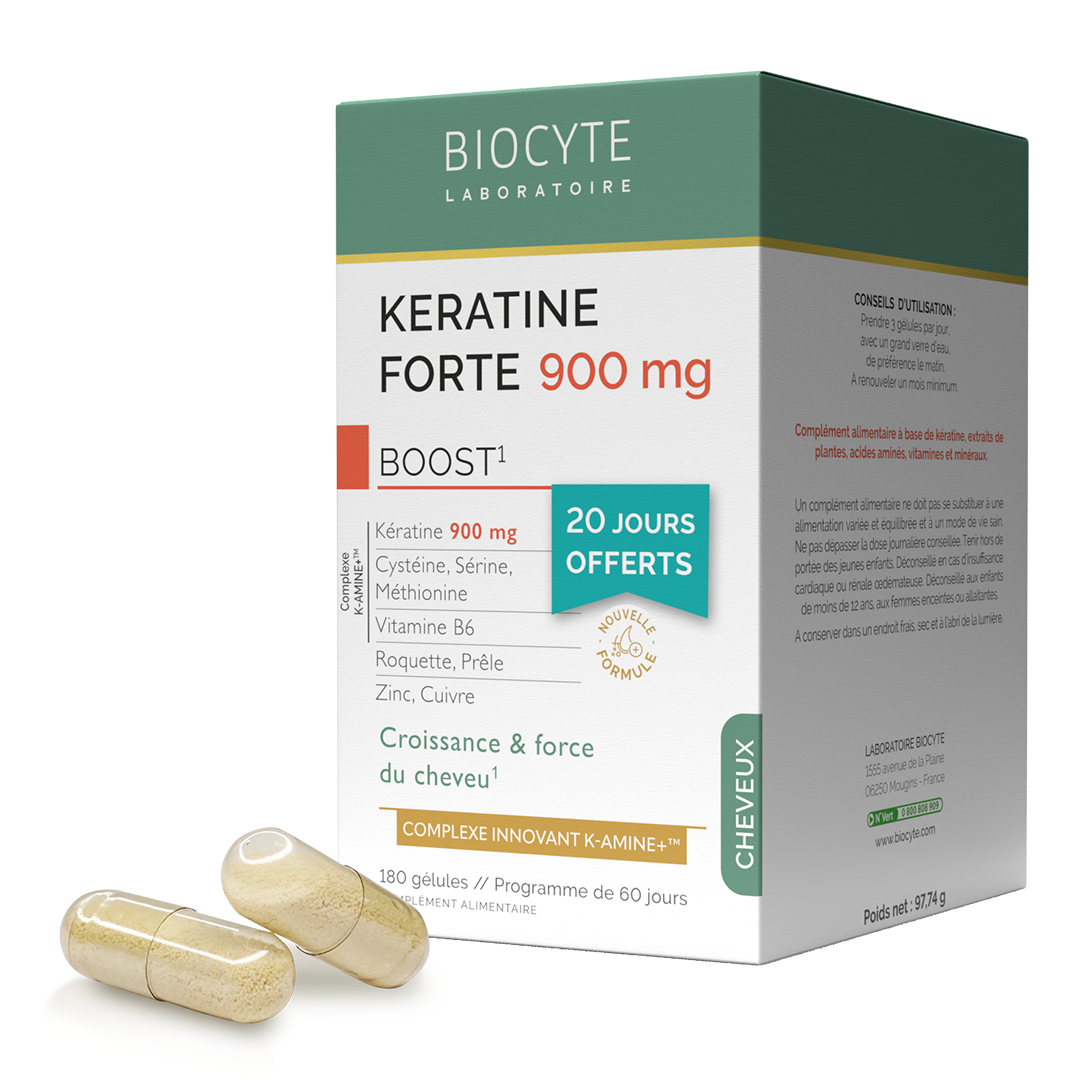 Keratin na růst a hustotu vlasů Keratine Forte 900mg Boost Pack K-Amine Biocyte
