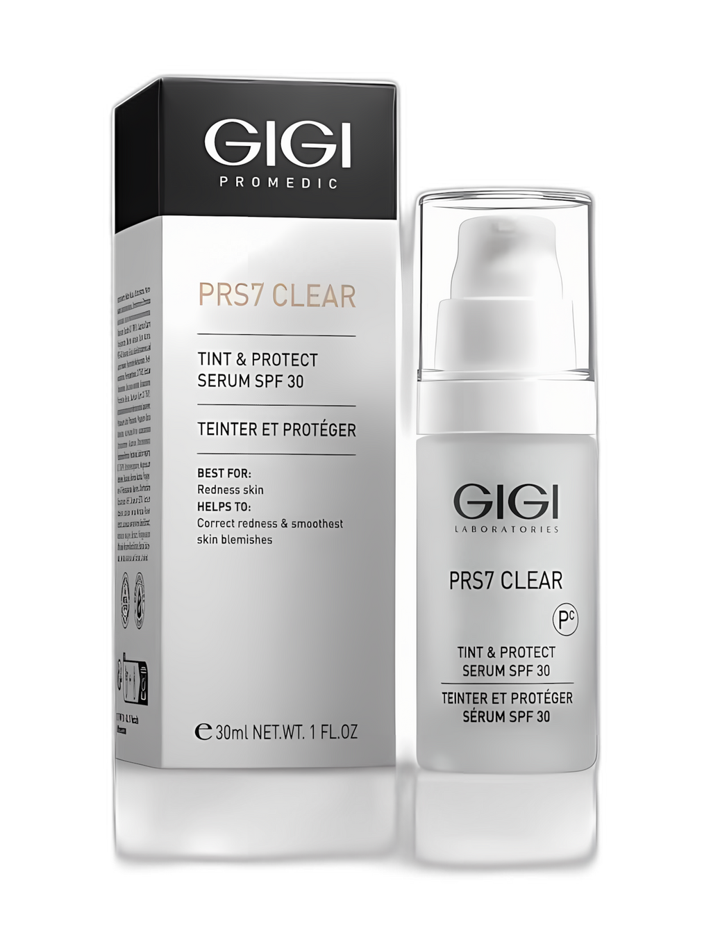 Tónovací ochranné sérum SPF 30 TINT & PROTECT PRS7 CLEAR GIGI 30 ml